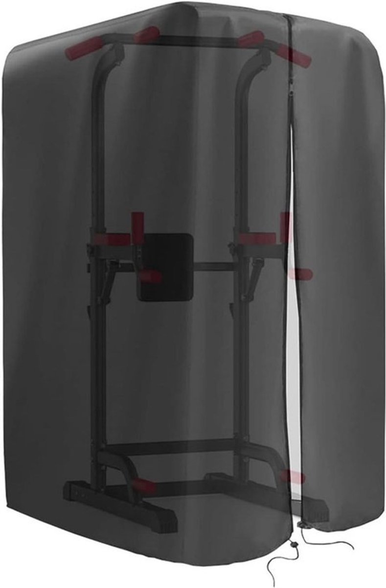 Fitnessrekhoes - Cover voor optrekstation - Voor het beschermen van apparatuur - Waterdichte ritssluiting - 102 x 107 x 224 cm - Zwart