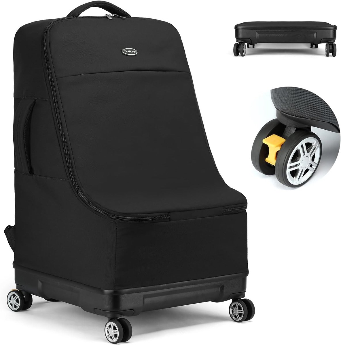 Reisbagage voor autostoelen met spinnerwielen, gewatteerde rugzak en ruime opslag voor luchtvaart