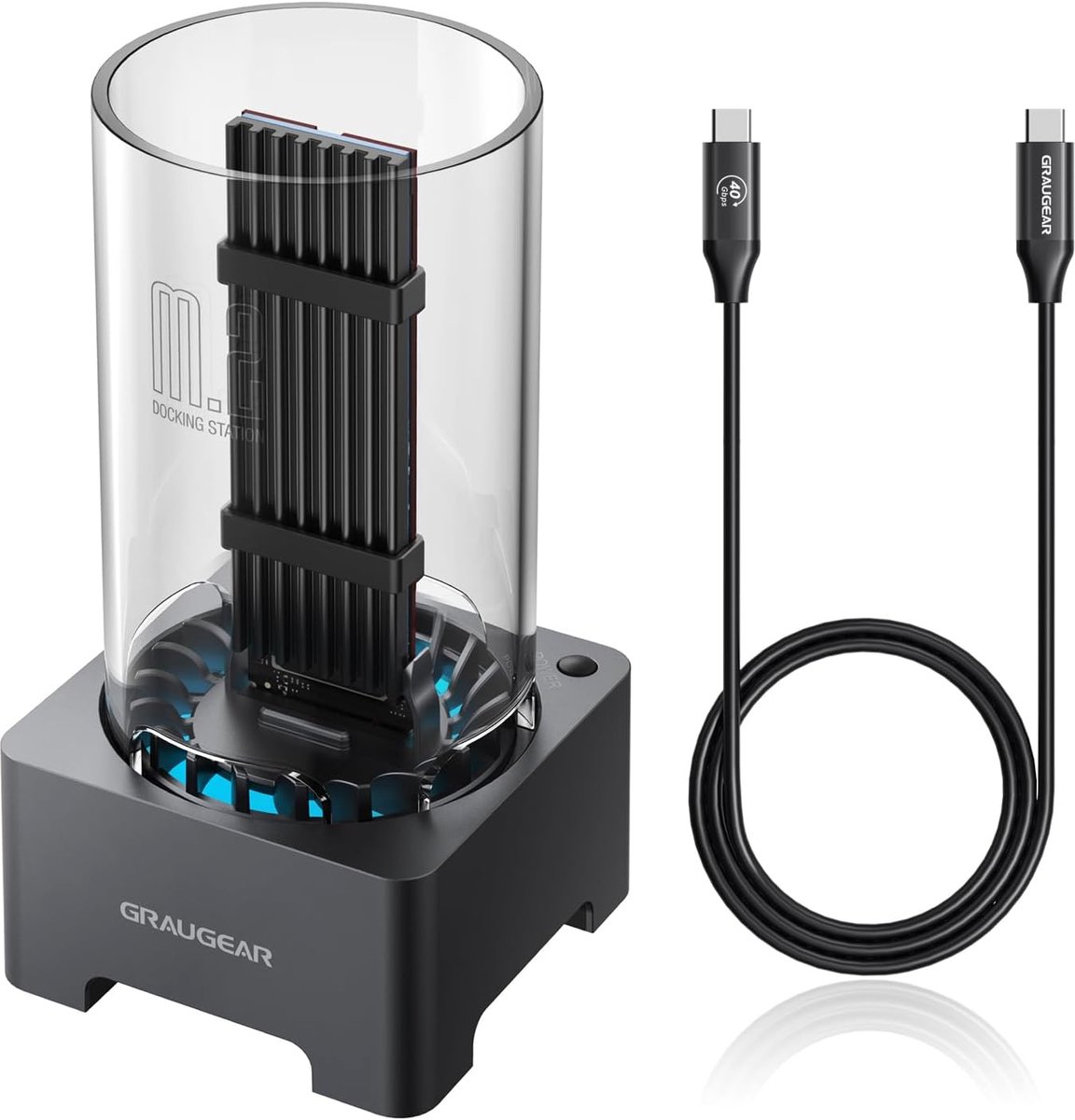 M.2 NVMe SSD Docking Station - 40Gbps USB 4 - Koelventilator - Snelle dataoverdracht - ShopVlot