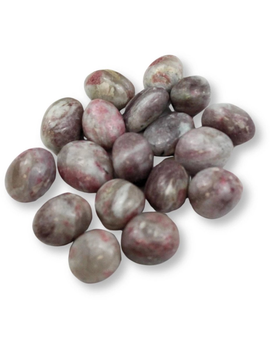 Ruben Robijn Trommelstenen 250 gr. Toermalijn roze in Lepidoliet (mt3) Paars
