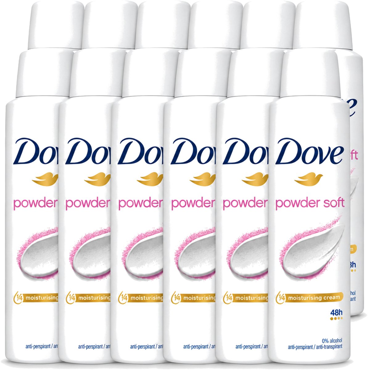 12 x Dove - Deospray - Powder Soft - 150 ml - Voordeelverpakking - 12 stuks