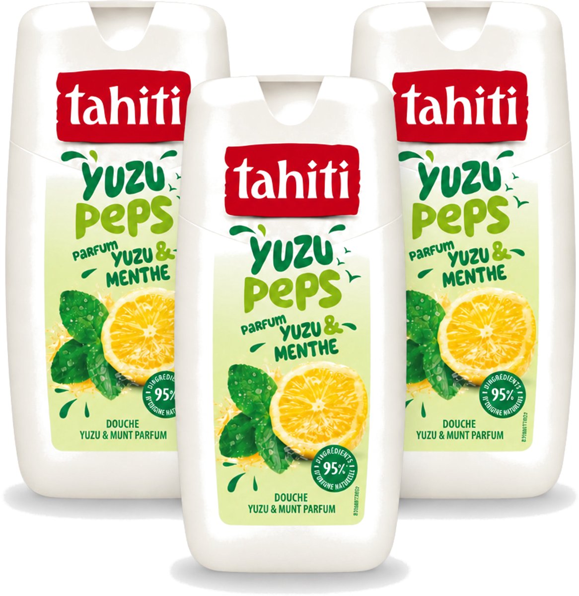 3 x Tahiti – Douchegel – Yuzu Peps Yuzu & Munt - 250 ml - Voordeelverpakking - 3 stuks