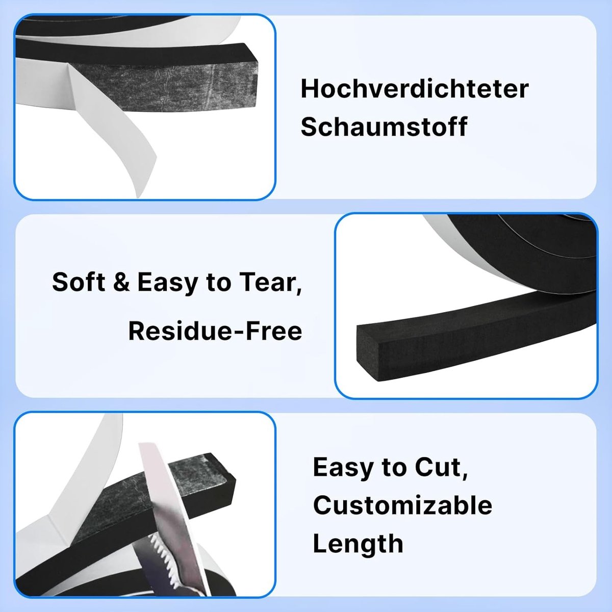 Effectieve Zelfklevende Schuimafplaktape voor Deuren en Ramen, Geluidsisolatie en Energie-efficiëntie, 25 mm Breed x 20 mm Dikker, 2 m Lang