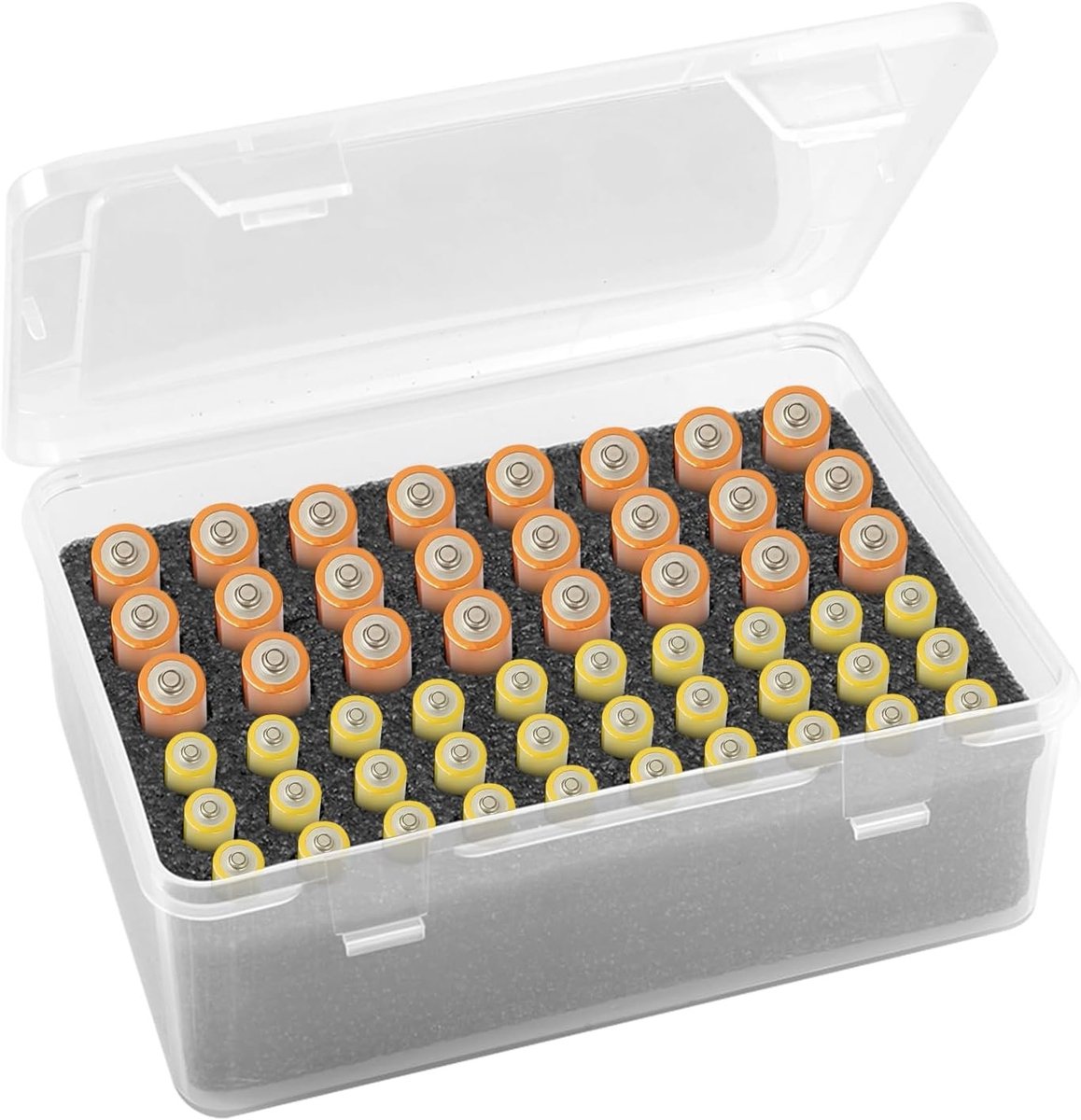 Batterijdoos voor 54 AA en AAA batterijen, ideaal voor opslag en organisatie van batterijen