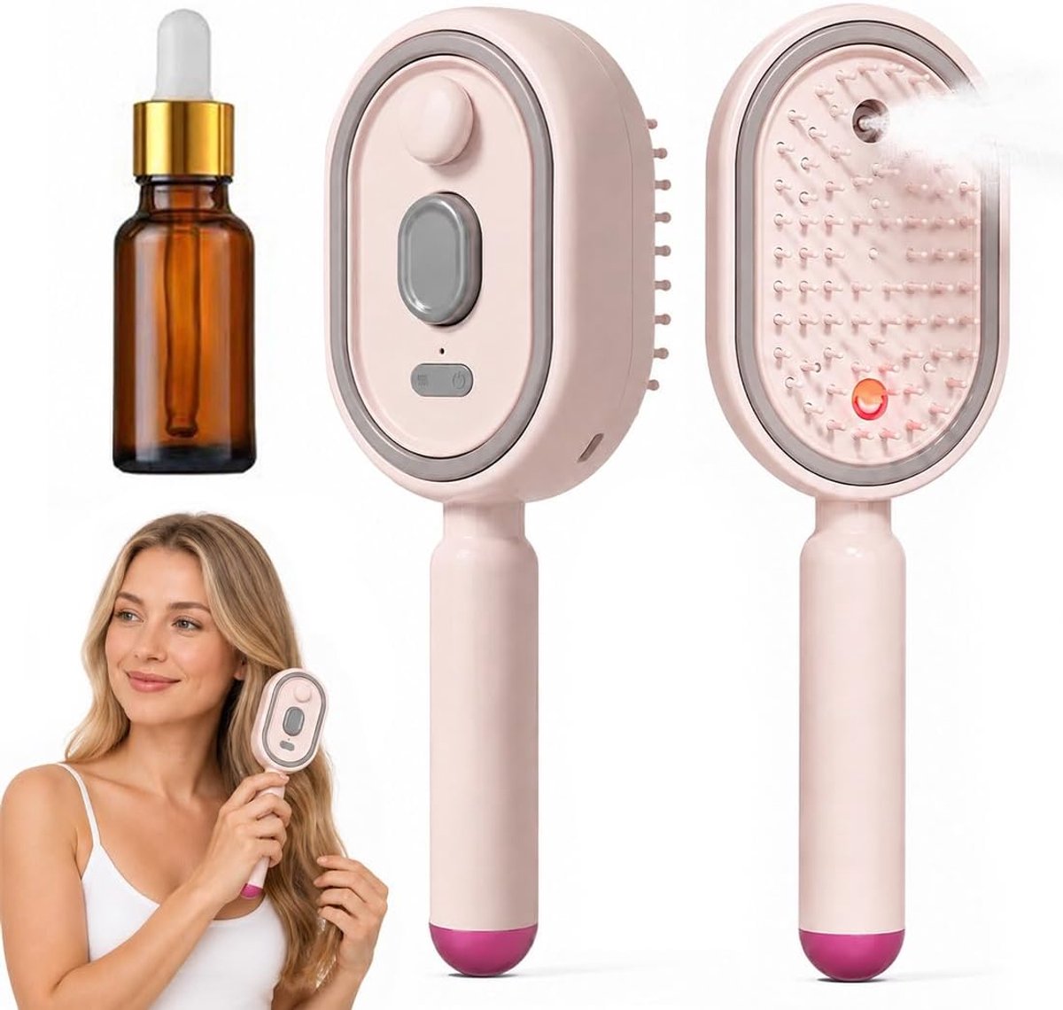 Draadloze massagekam met verstuiver - Type-C-oplader - Inclusief 20 ml flesje etherische oliën - ShopVlot