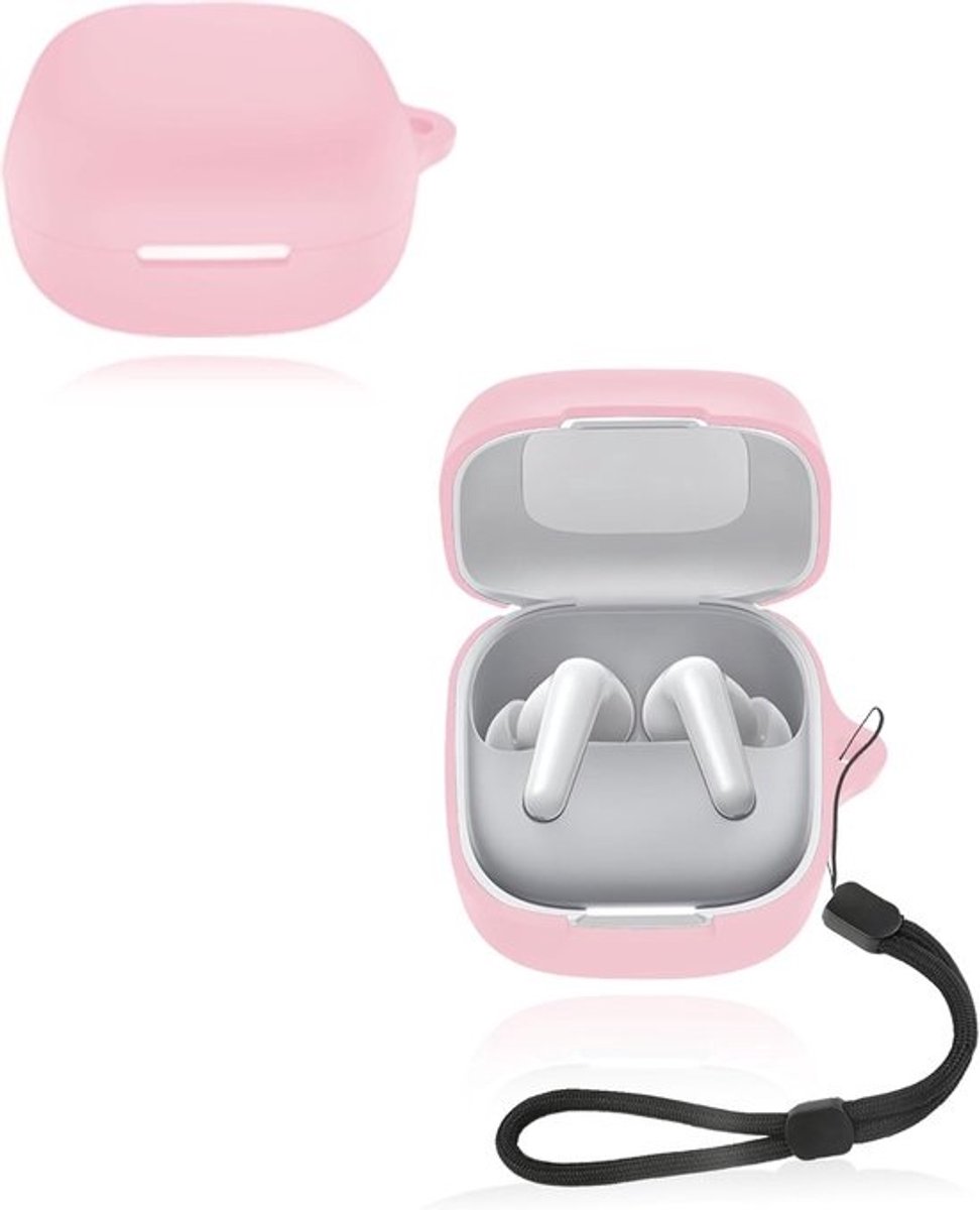 Beschermhoes voor oordopjes - Siliconenhoesje - Bescherming voor oordopjes - Inclusief nekkoord - 100 gram - Roze