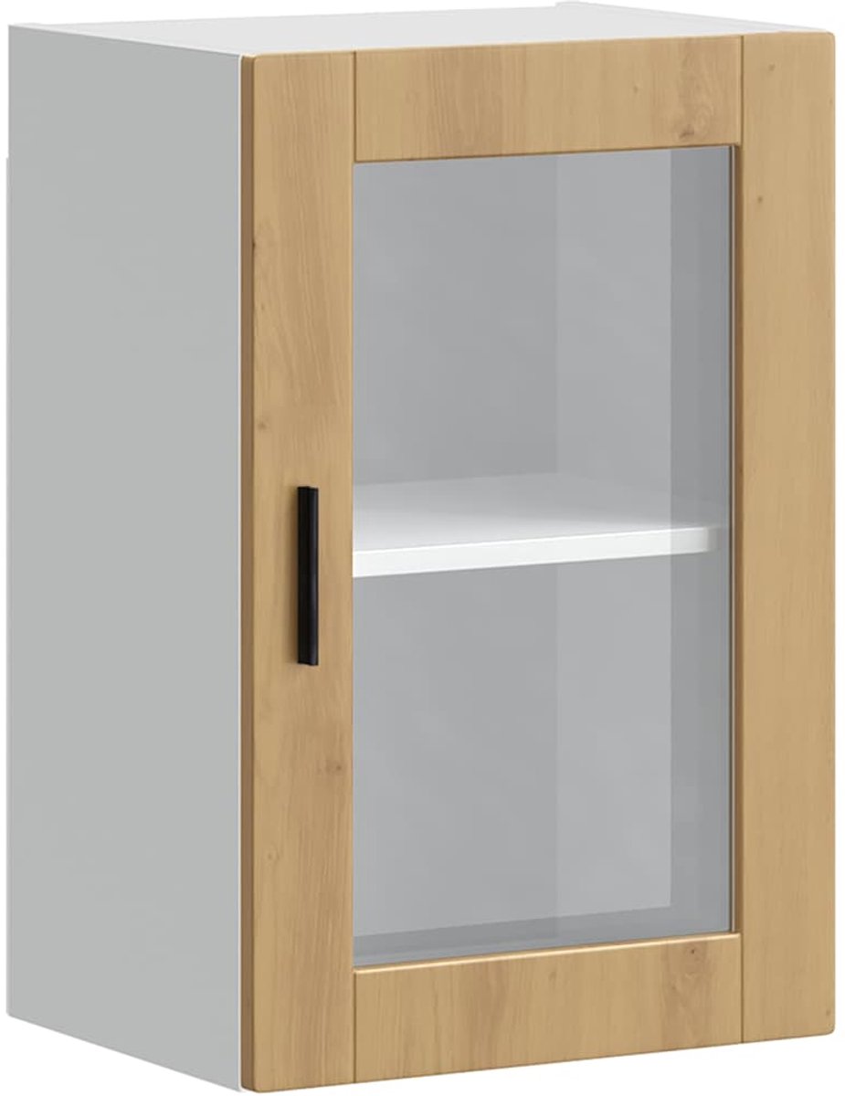 vidaXL Keukenbovenkast - met - glazen - deur - Porto - artisanaal - eikenkleur artisan eiken