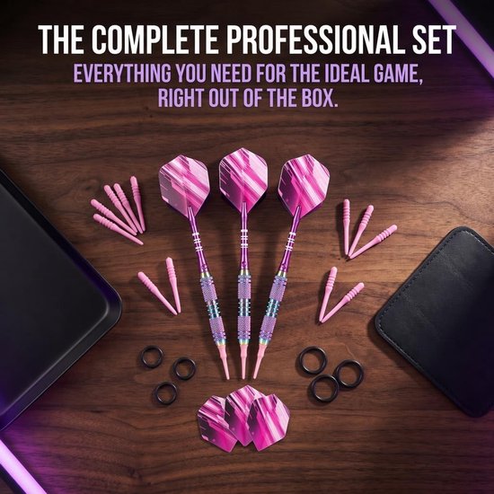 Professionele Soft Tip Darts met Plastic Punt voor Elektronisch Dartbord, Set van 3, 18g, Kleurige Dartpijlen met Koper Barrel en Opbergdoos — afbeelding 2