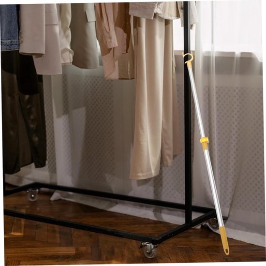 Telescopische kledingstok - Hanger voor waslijnstok - Kleding ophangen - Verstelbare lengte - 102 cm - Blauw — afbeelding 3