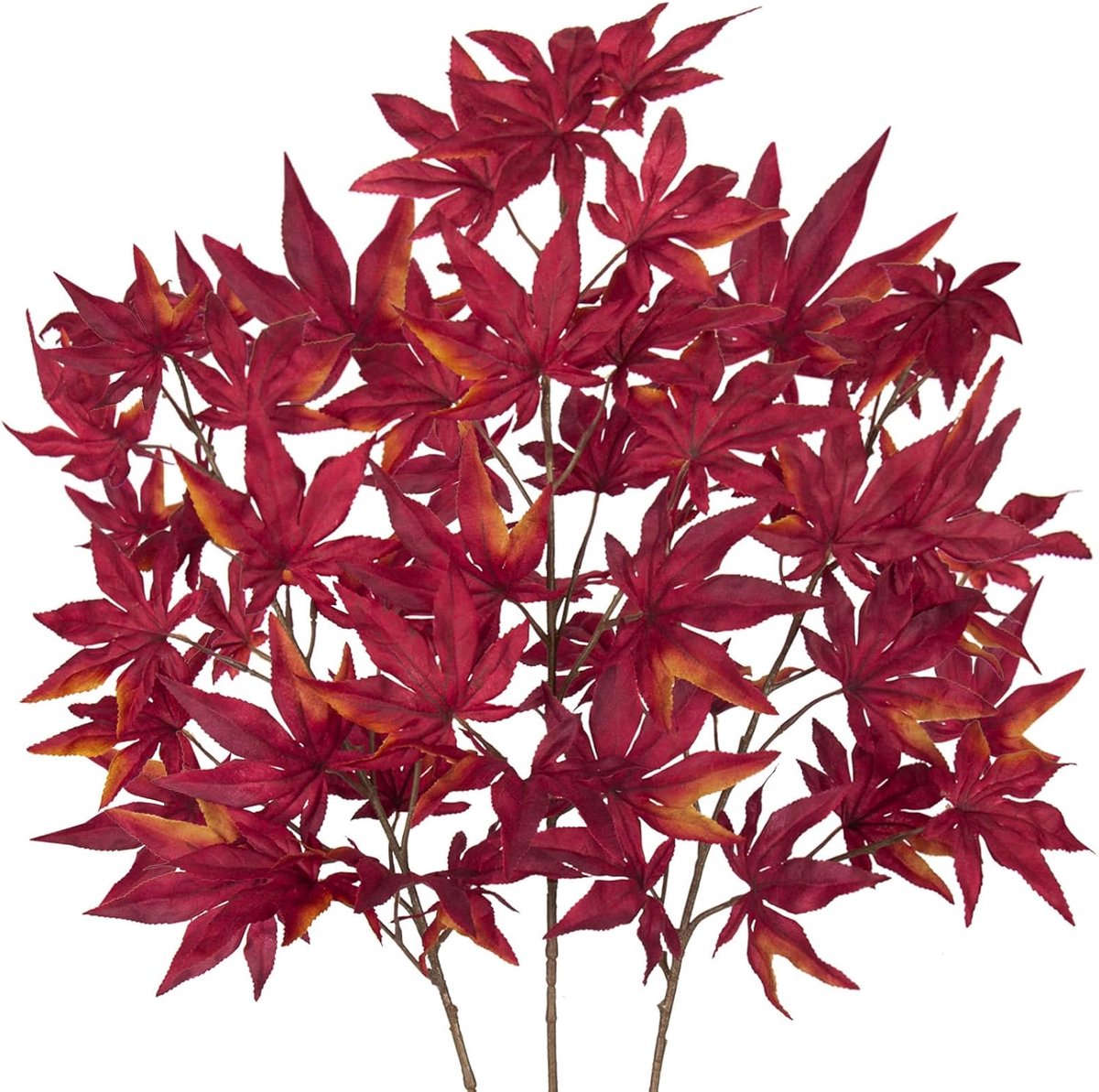 Pack of 3 Artificial Maple Branches, Artificial Branches 76 cm, Artificial Branches Autumn Decoration, Decorative - ShopVlot
