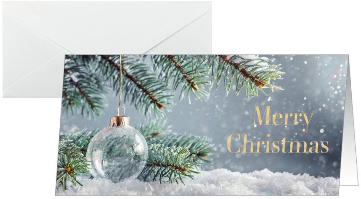 Sigel kerstkaart Snow Idyll, DIN lang, wit karton 250 g/m², 25 kaarten + enveloppen