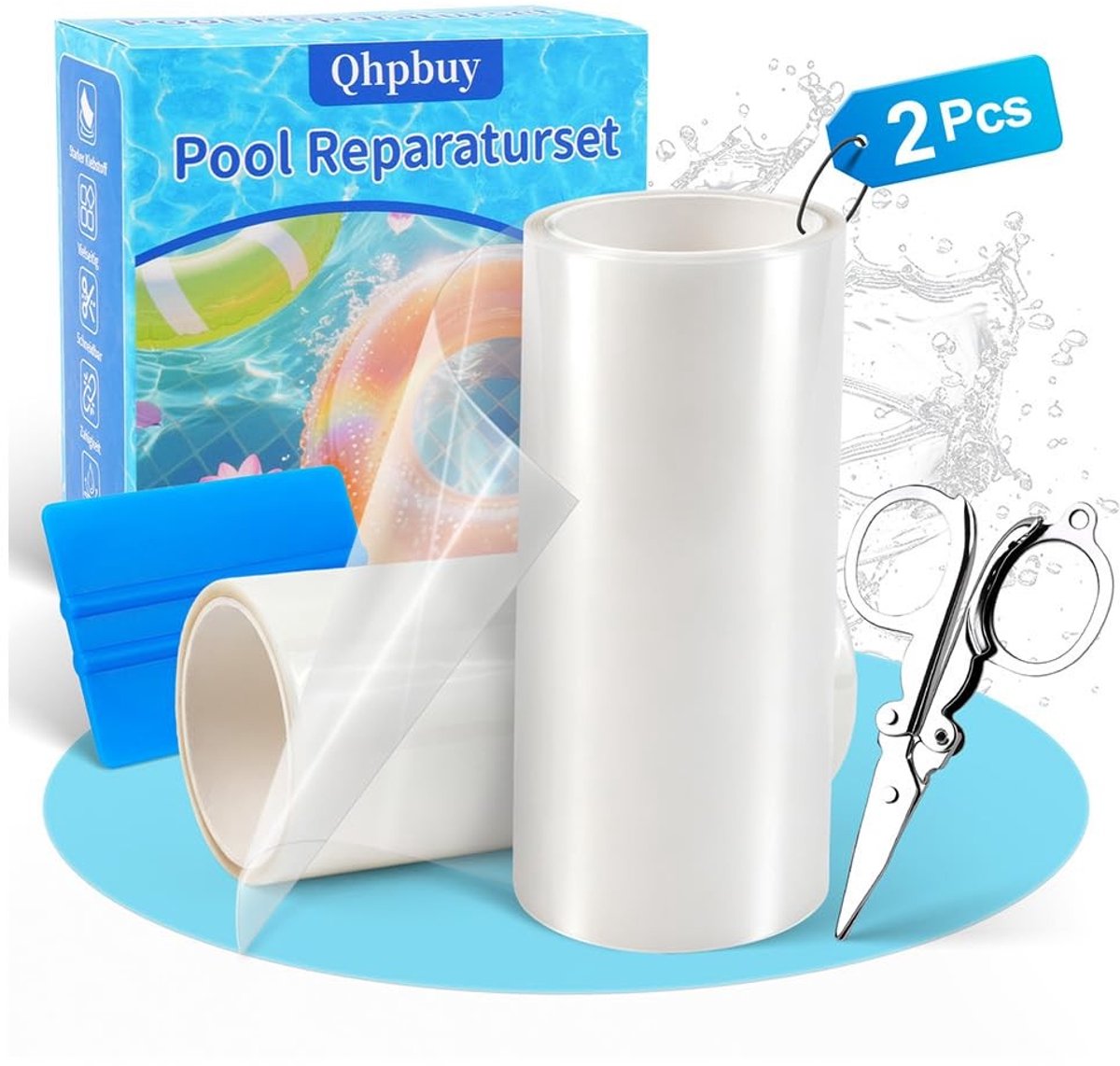 Elzusha - Reparatieset voor Zwembaden - Onderwater Waterproof Tape en TPU Patches