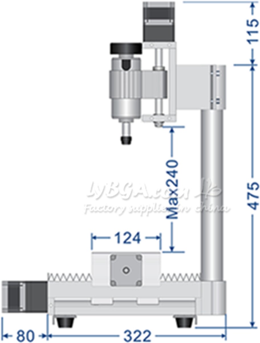 CNC Router Graveermachine - 3axis Machine - 300W DC Spindle - 230x120 mm Graveergebied - Aluminium Frame - Voor Hout Metaal Kunststof