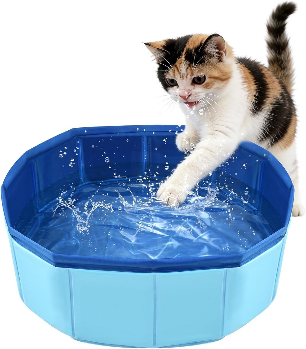 Opvouwbare Kattenbad en Hondenbad, 30 x 10 cm, Ideaal voor Waden en Spelen, Dierenbad voor Huisdieren, Zwembad voor Kleine Dieren