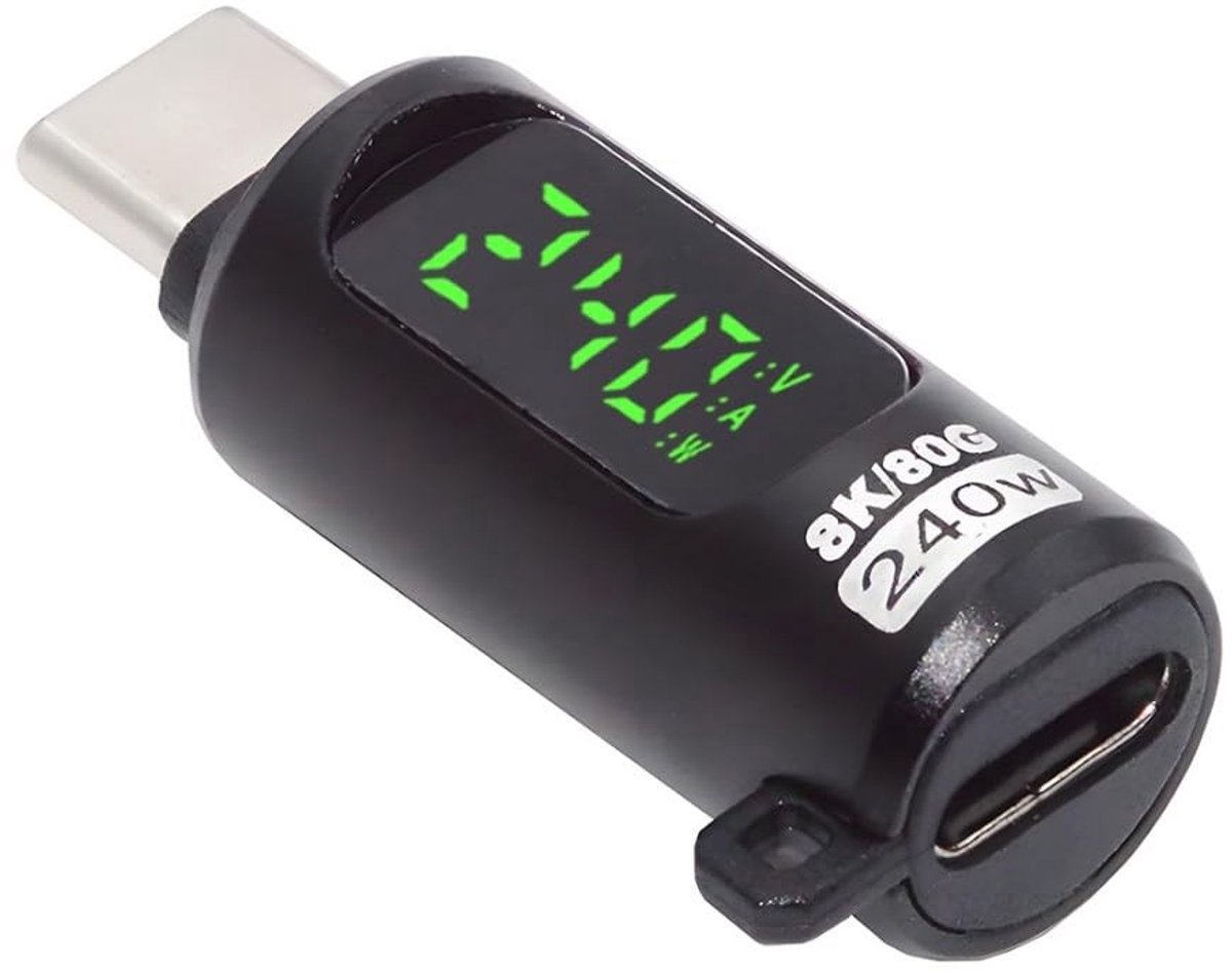 USB C Digitale Display Extensie Adapter met PD 240W, 80Gbps, 8K@60Hz Video en OTG Functie met Digitale Schakelknop