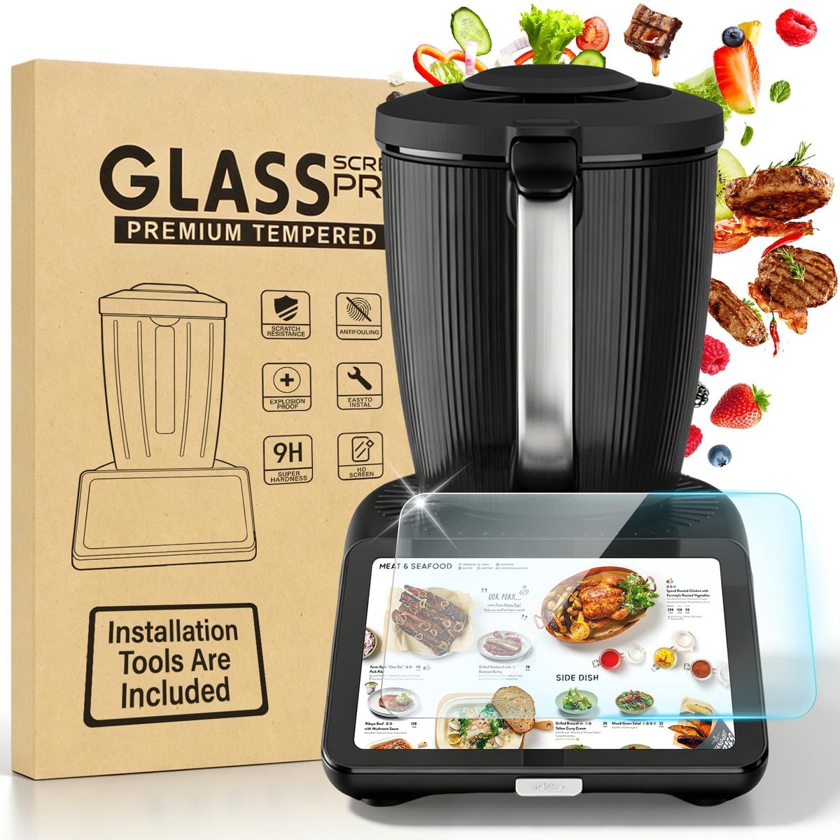 Elzusha - Schermbeschermer voor Thermomix TM7 - Ultra HD gehard glas
