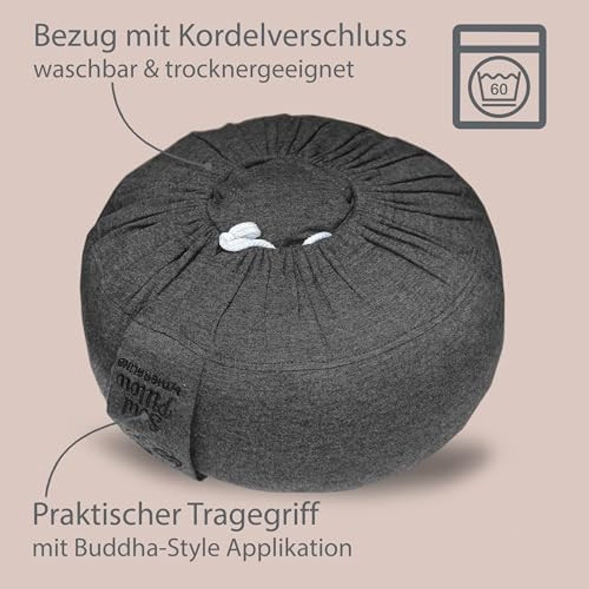 Elzusha - Meditatiekussen - Rond Yoga Zitkussen - Speltvulling