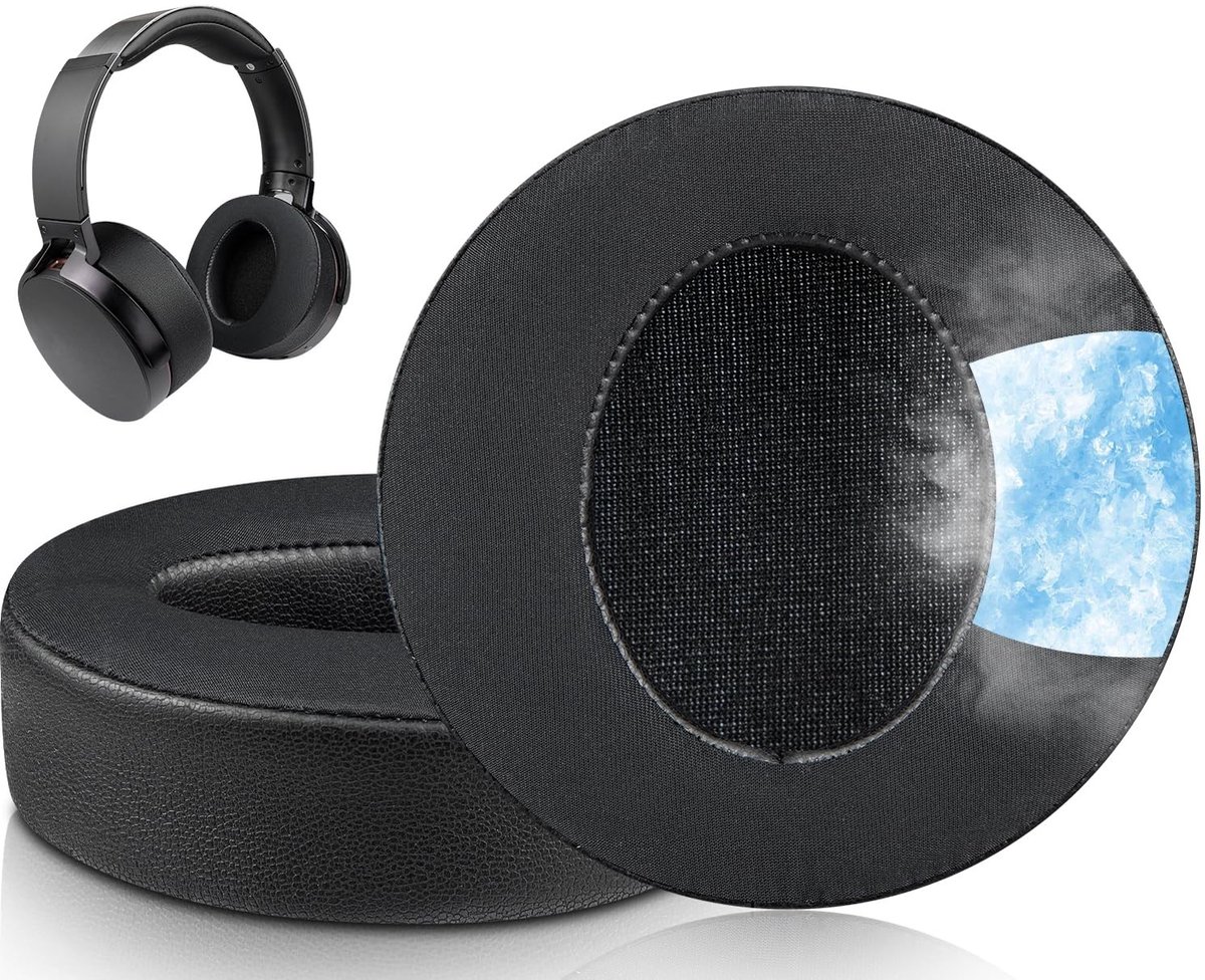 Elzusha - Cooling Oorkussens voor Over-Ear Koptelefoons - Zwart