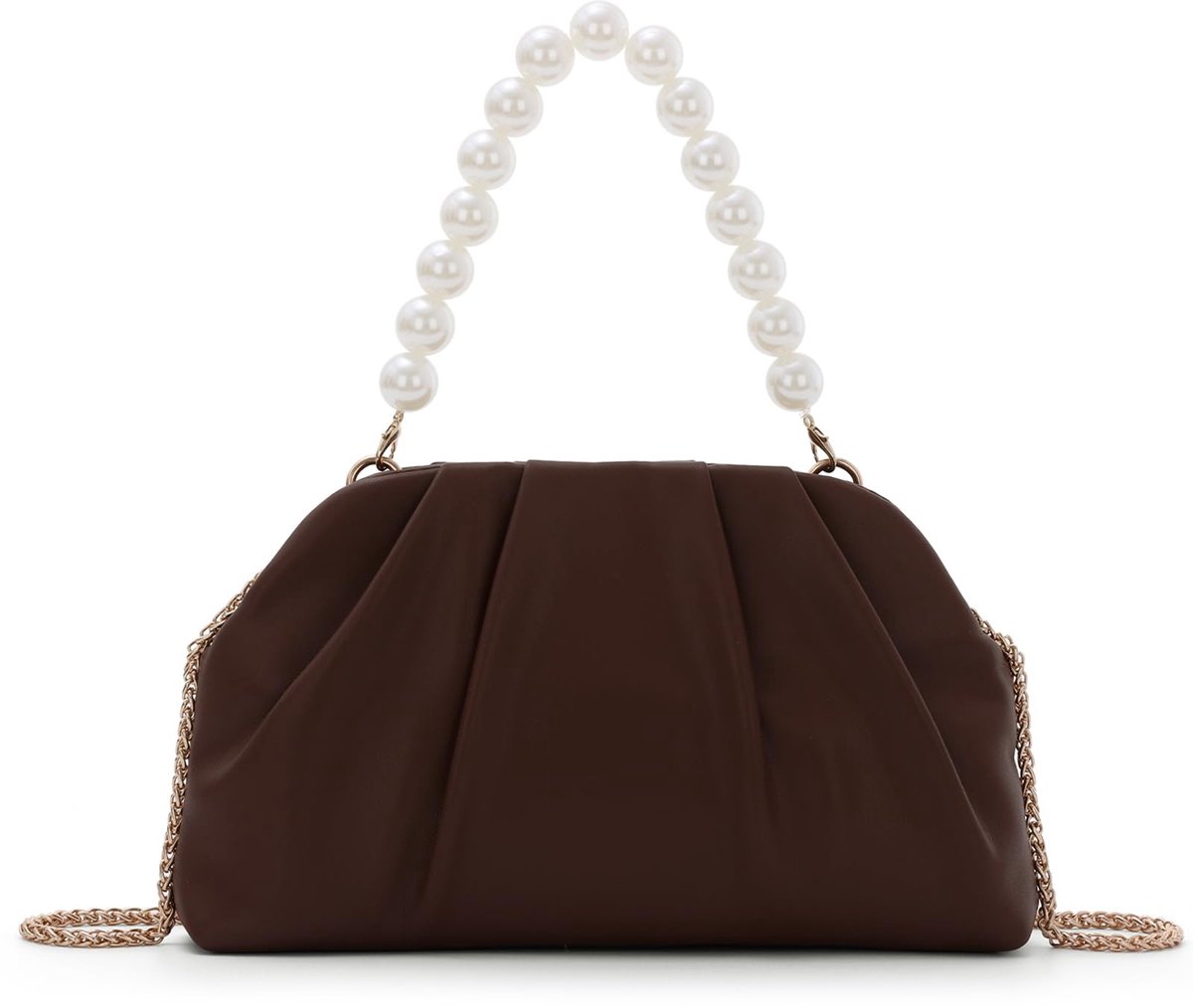 Elzusha - Clutch Bag van PU Leer - Bruin