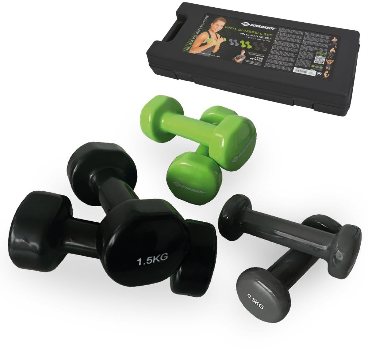 Elzusha - Dumbbell Set van 0.5kg, 1kg en 1.5kg met Case
