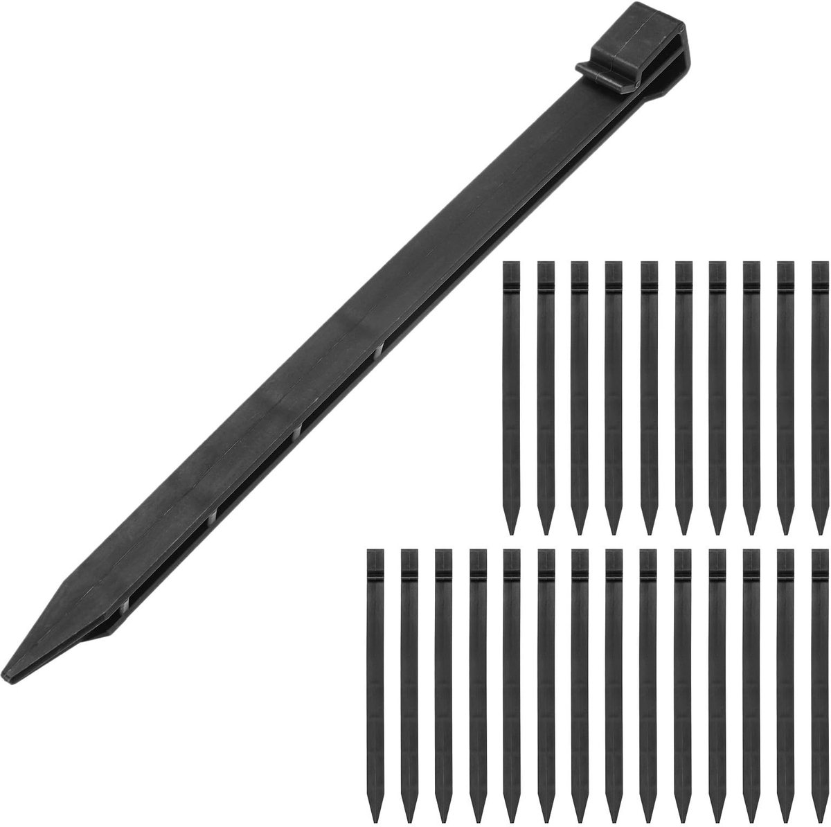 Elzusha - Set van 25 Tuinpalen voor Landschapsranden, 30 cm in Zwart