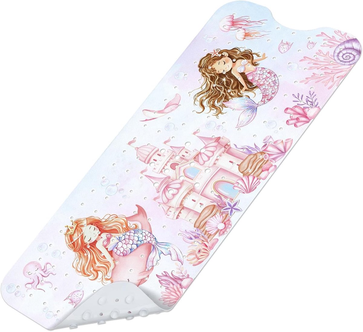 Antislip douchemat - Zeemeermin kast - 100 x 40 cm - PVC babybadmat met antislip zuignappen - Voor kinderen