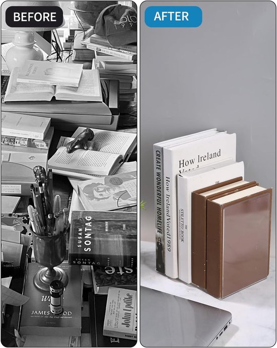 Set van 8 transparante boeksteunen van acryl, kleurrijke tafel displays voor school, thuis, kantoor en bibliotheek — afbeelding 2
