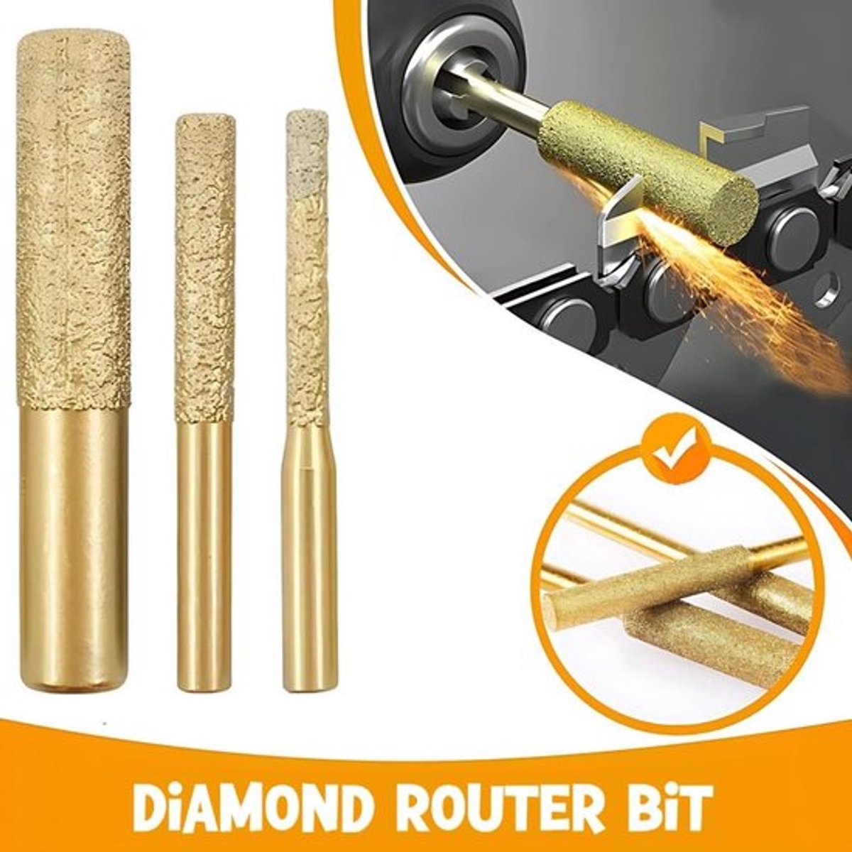 Dailygoods - Professionele Diamant Frees voor Graniet en Marmer - 6.35mm x 65mm