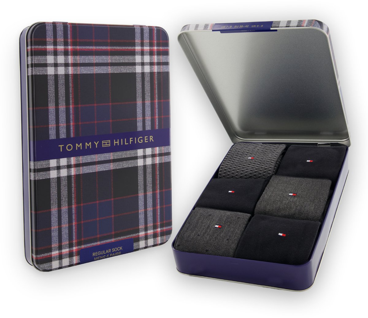 Tommy Hilfiger Herensokken Giftbox 6-Pack Zwart