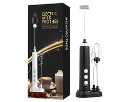 1 stuk - USB‑oplaadbare elektrische klopper - Zwarte kleur - ABS kunststof behuizing - Automatische roerder voor slagroom - melkpoeder en melkschuim - Geschikt voor keuken‑ en koffiewerkzaamheden thuis