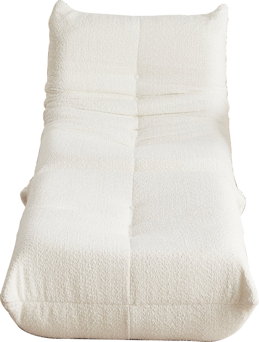 Ropilly Chenille vloerstoel - Loungestoel zonder armleuningen - Elastisch schuim - Woonkamer & Slaapkamer Beige