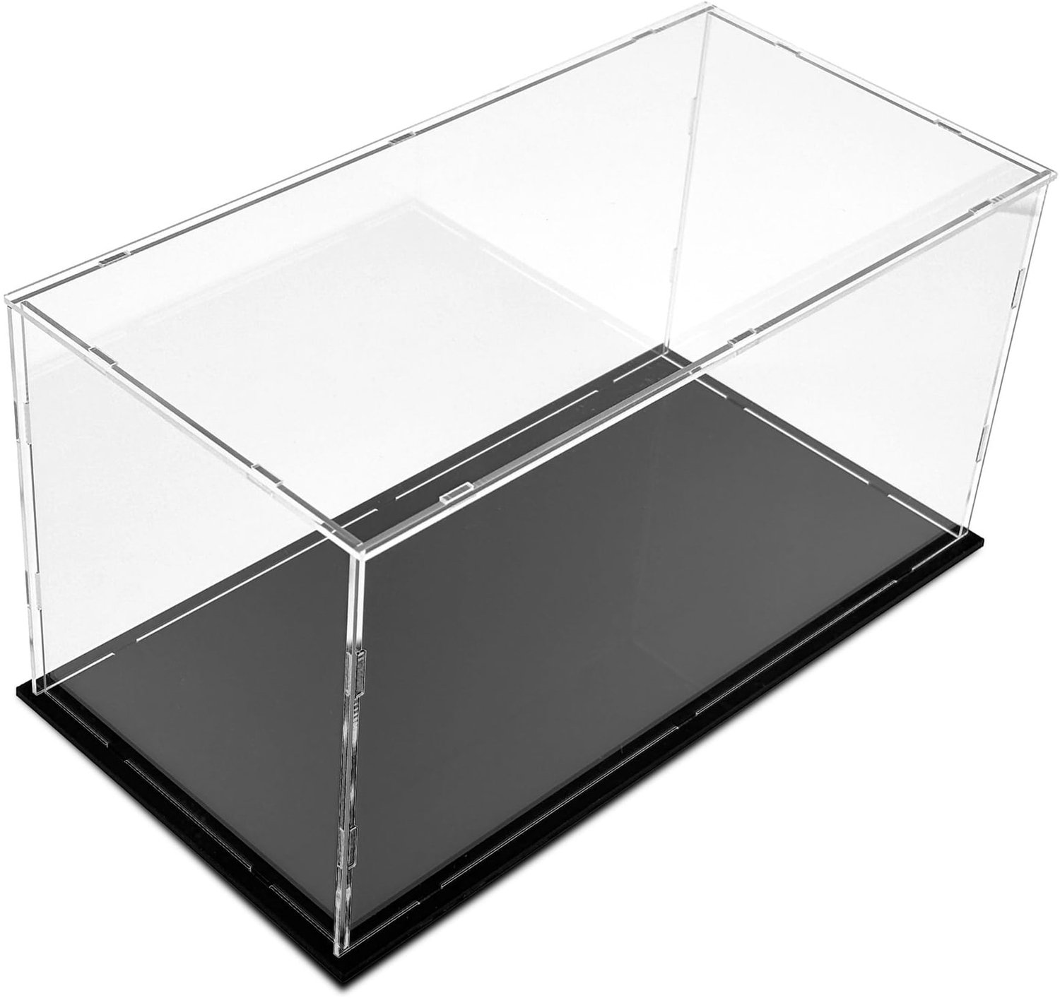 Vitrinekast acryl - 30 x 15 x 15 cm - Zwarte bodem