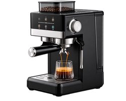 D&J Espressomachine - Espresso apparaat - Espressomachine met Geïntegreerde Koffiemolen - Bonenmaler - Groot Touchscreen