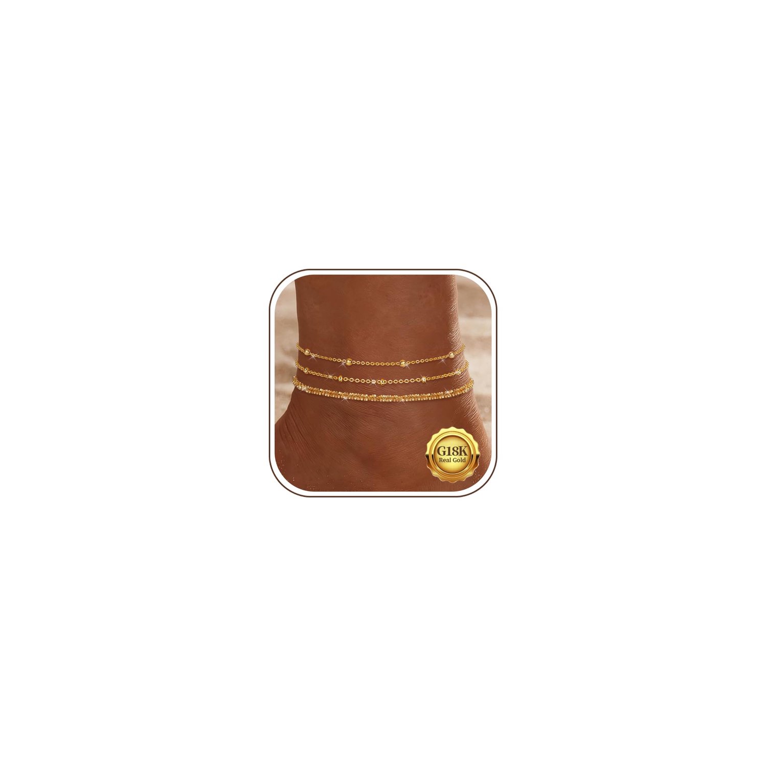 Enkelbandjes dames 27 cm - zilver 925 - waterdicht - perfect voor zomer en strand - Vemera