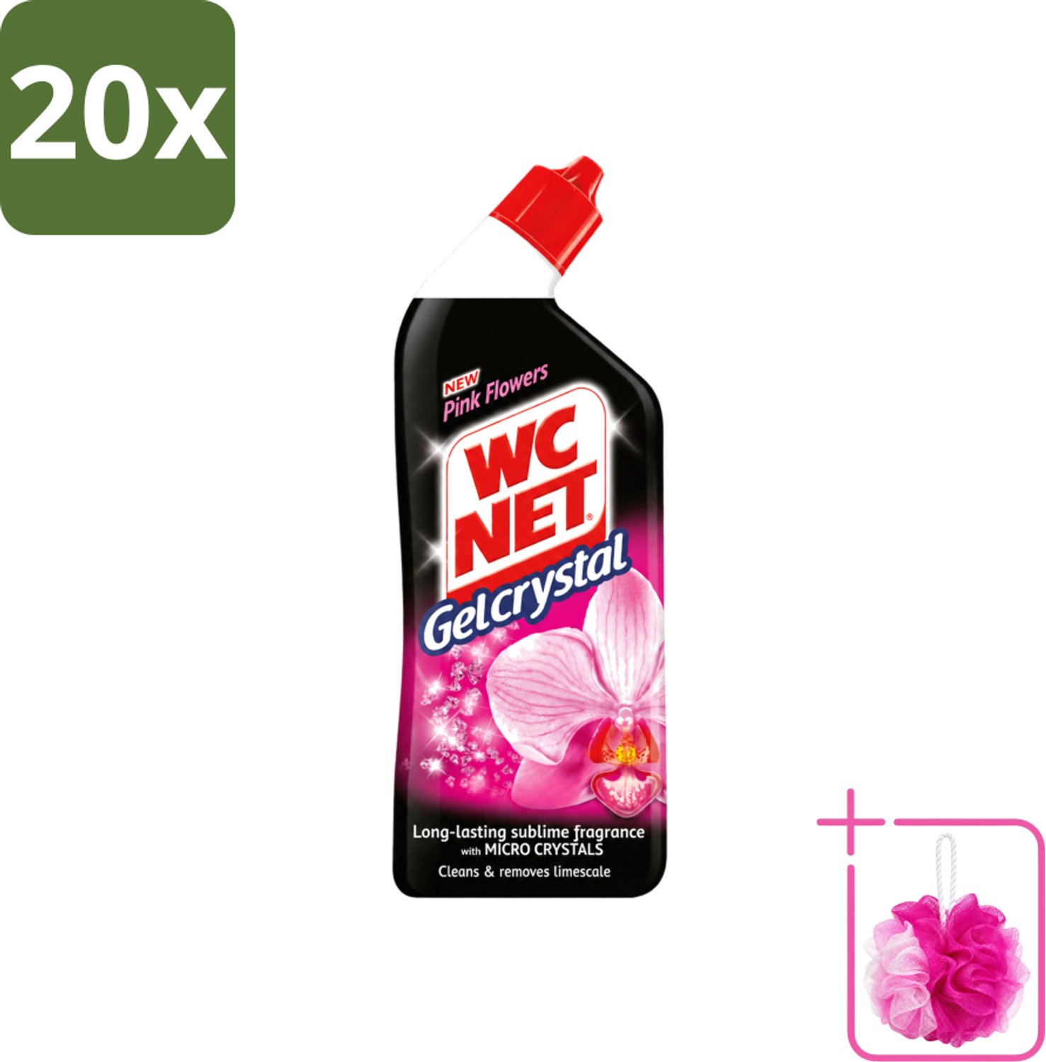 20 x WC Net - Toilet Reiniger - Gel - Frisse Bloemen - 750 ml - Bulkverpakking - WC reiniger - Douchemop - Toilet reiniger