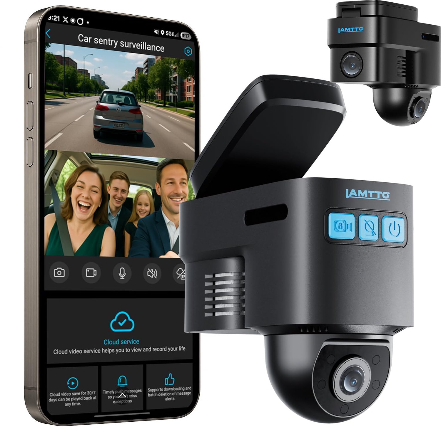 Dashcam auto beveiligingscamera 4G LTE - GPS-tracker - live weergave op afstand - veilig rijden - Luxento