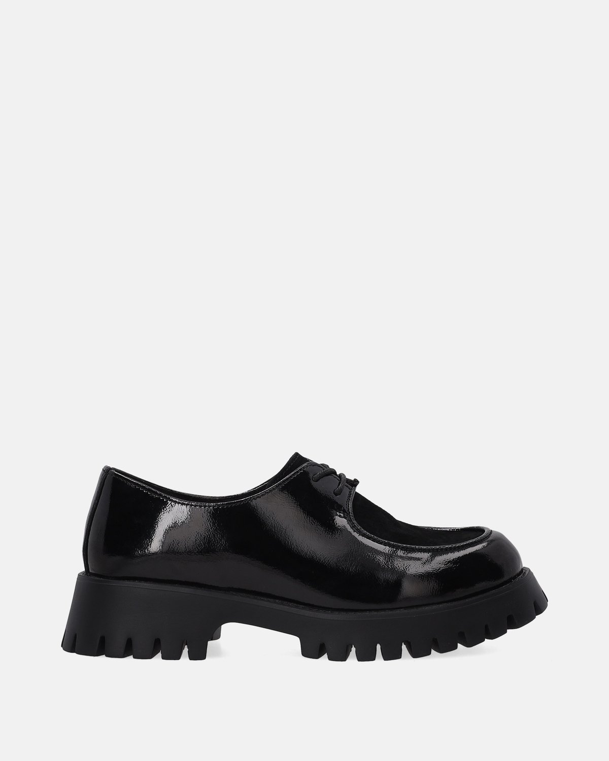 Zwarte lakleren lage schoenen - Massieve zool - Maat 41