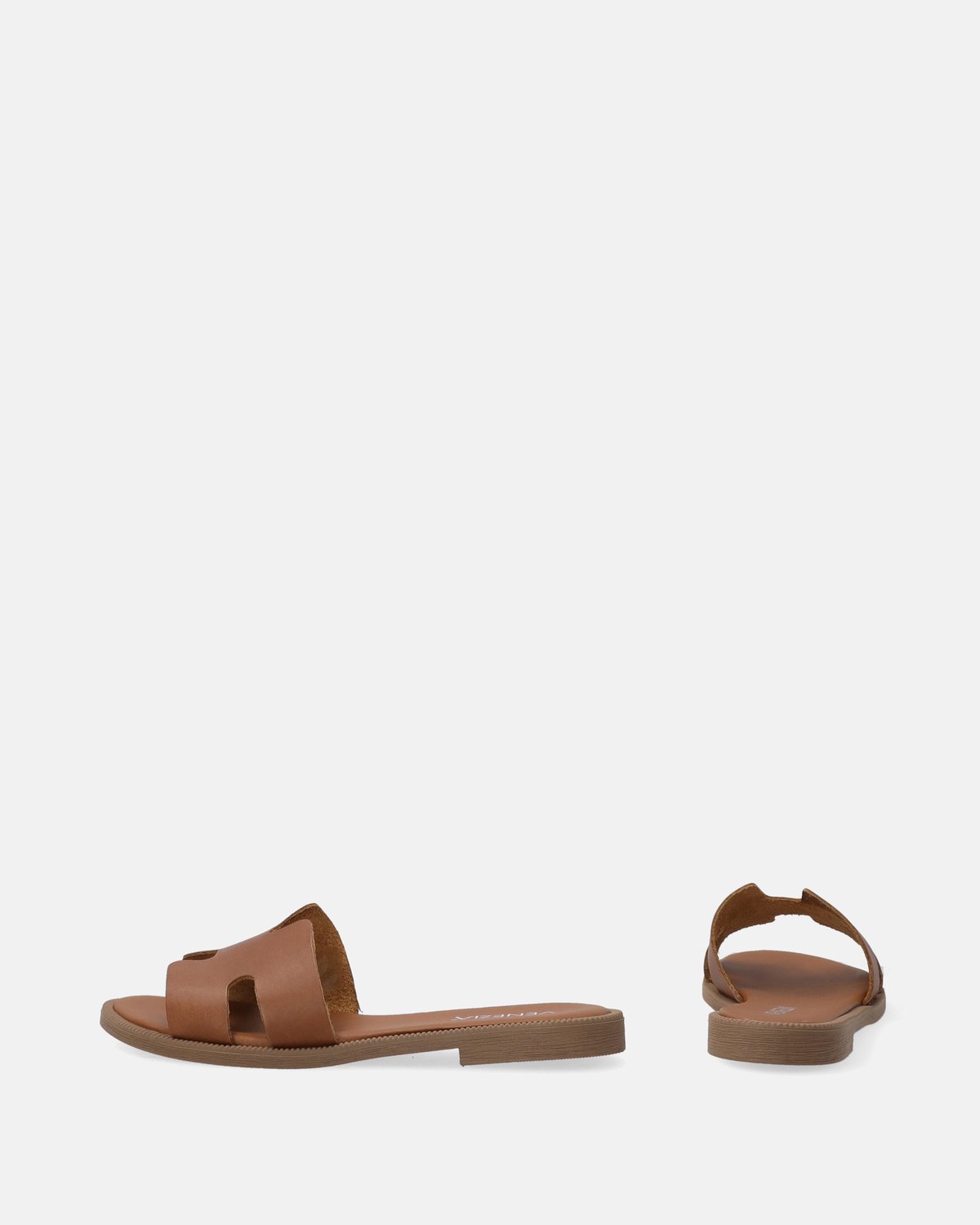 Bruine Leren Dames Slippers - Maat 36