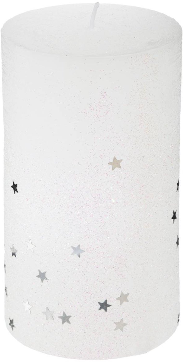 Feeric lights & Christmas Witte glinsterende cilinderkaars Blanc