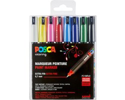 POSCA Paintmarker PC-1MR - 0,7 mm - Uni Mitsubishi Pencil - etui van 8 stuks in geassorteerde basiskleuren