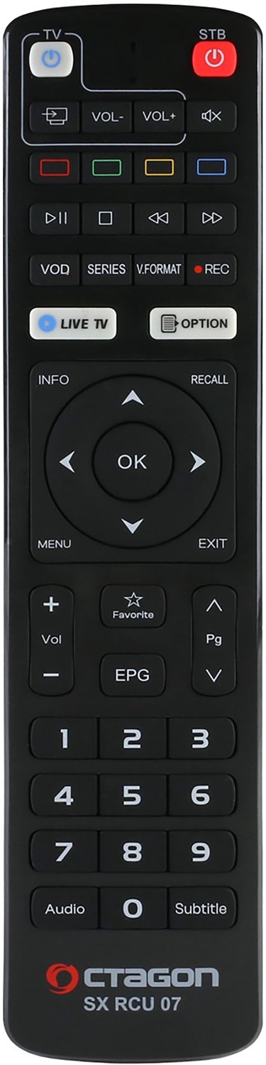 Afstandsbediening 2-in-1 - leerbaar voor TV - originele RCU 07 voor SX887-9, SFX6008, IP HD & 8K - Vemera