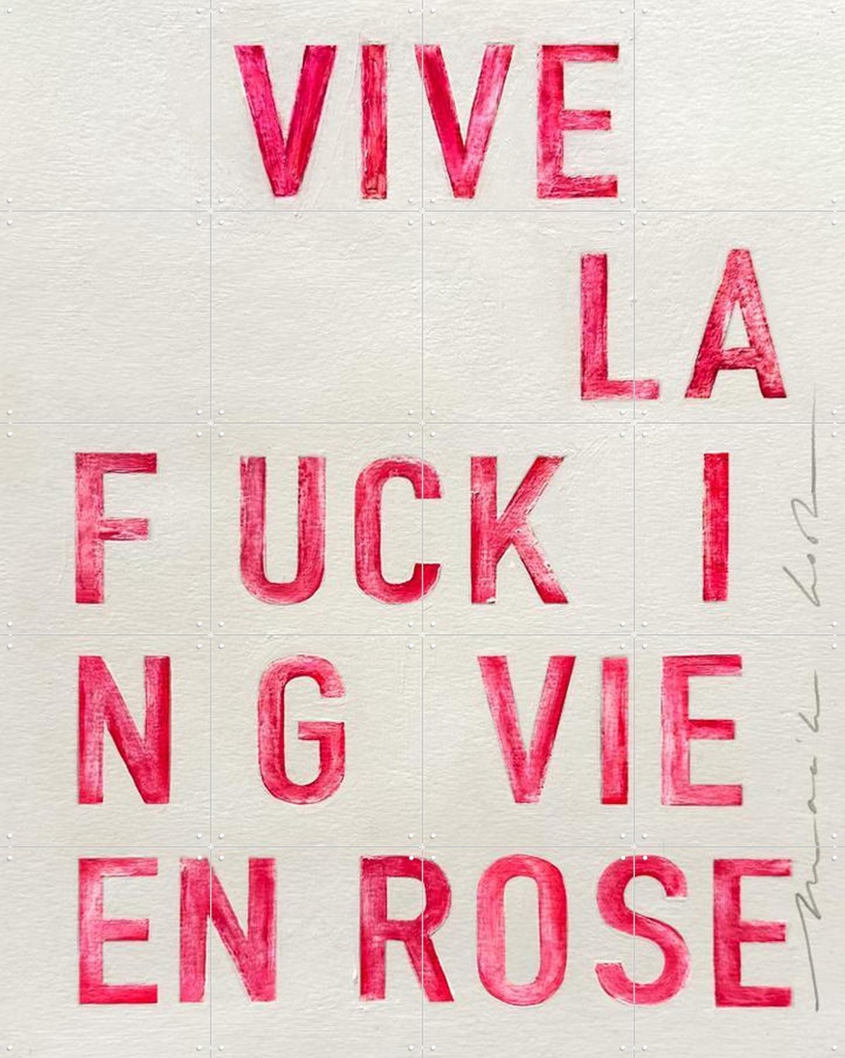 IXXI La Vie En Rose, Maaike Koster & My Deer Art Shop - 80 x 100 cm - Grote wanddecoratie en posters - Modern, Typografie, Schilderijen, Keuken Roze