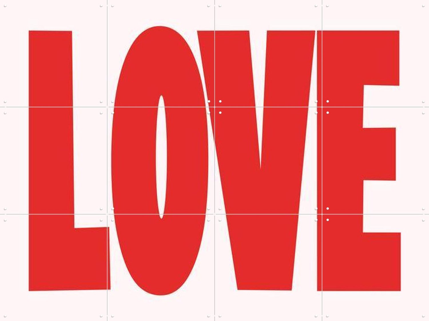 IXXI Love, Hej.Ibiza - 80 x 60 cm - Grote wanddecoratie en posters - Typografie, Digitale Kunst, Modern, Slaapkamer, Woonkamer, Gang, Liefde Rood / Roze