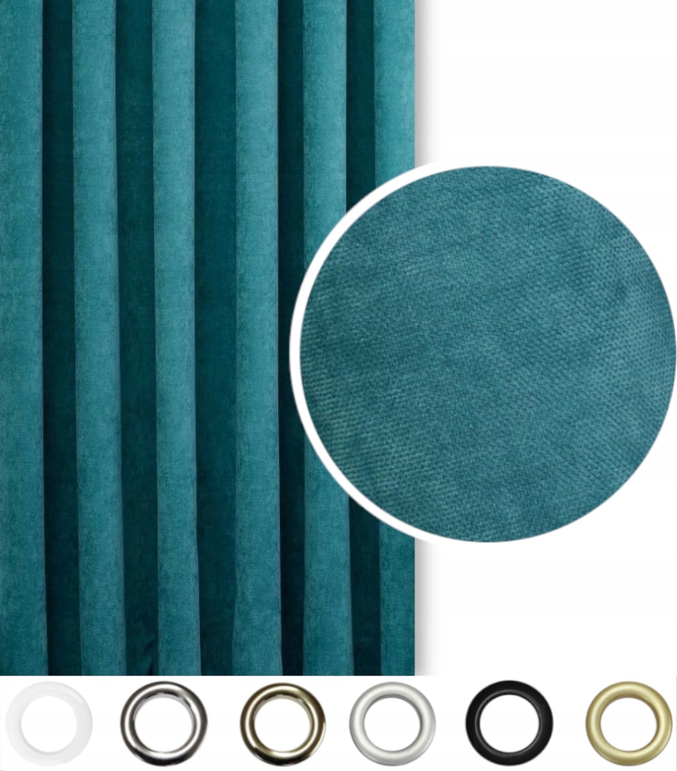 PRESTIQUA EFE Gordijn 160x270cm Turkse Velours - Verduisterend Turkoois