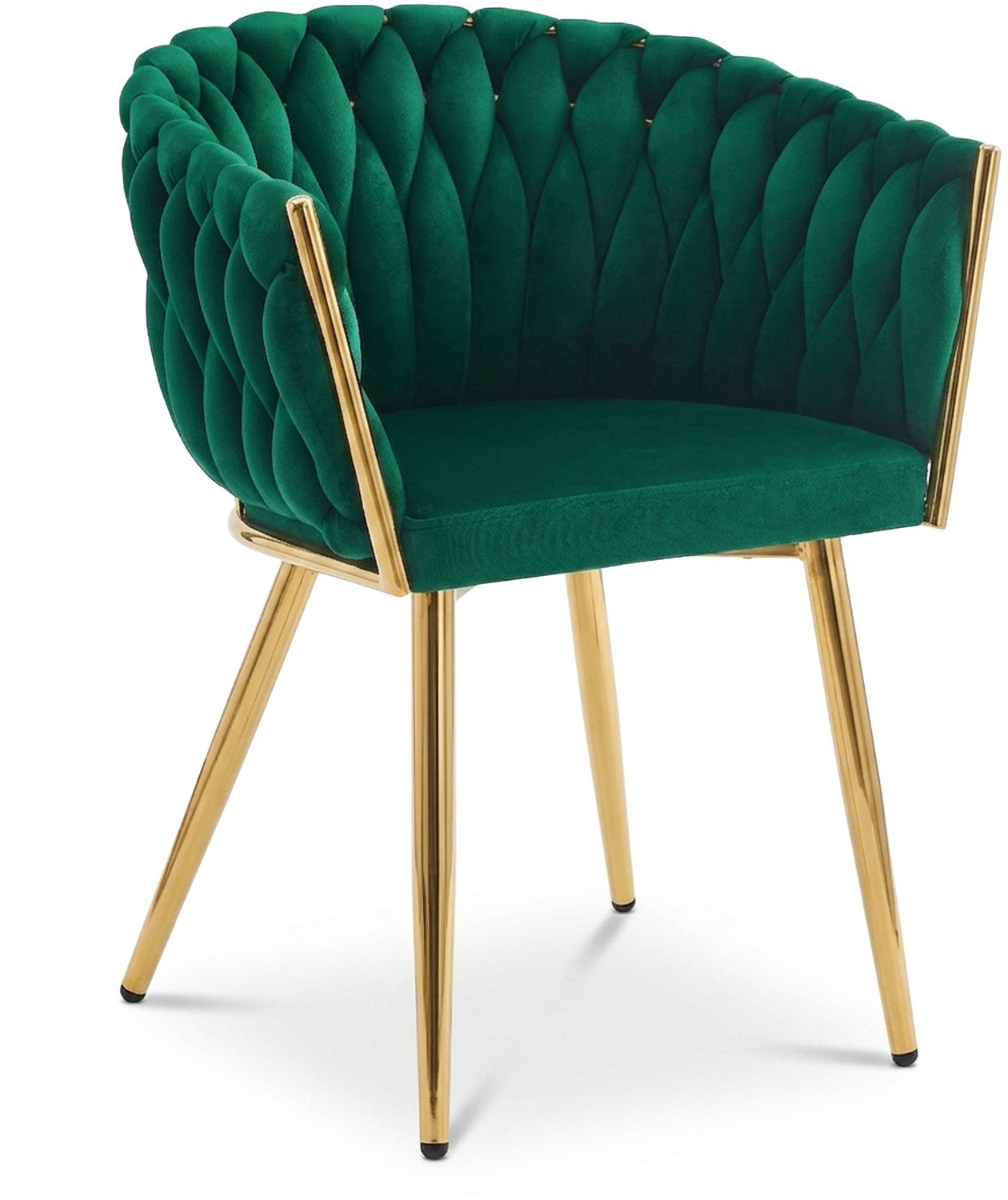 Oskar ORION Eetkamerstoel – Groen Velvet – Goudkleurige Metalen Poten – Comfortabele Gestoffeerde Zitting – Modern Design – Velvet Stoel voor Woonkamer, Keuken en Eetkamer – Max. 110 kg