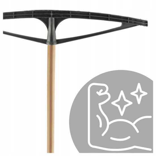 Merkloze Tuingrabber met 18 Tanden en Houten Steel - 61 cm Breed — afbeelding 2