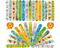 Viicoor Slap Bracelets for Kids 30PCS Animals Style Snap Bands Party Gadget Fillers Spring Favor (Animals-30P) - ShopVlot
