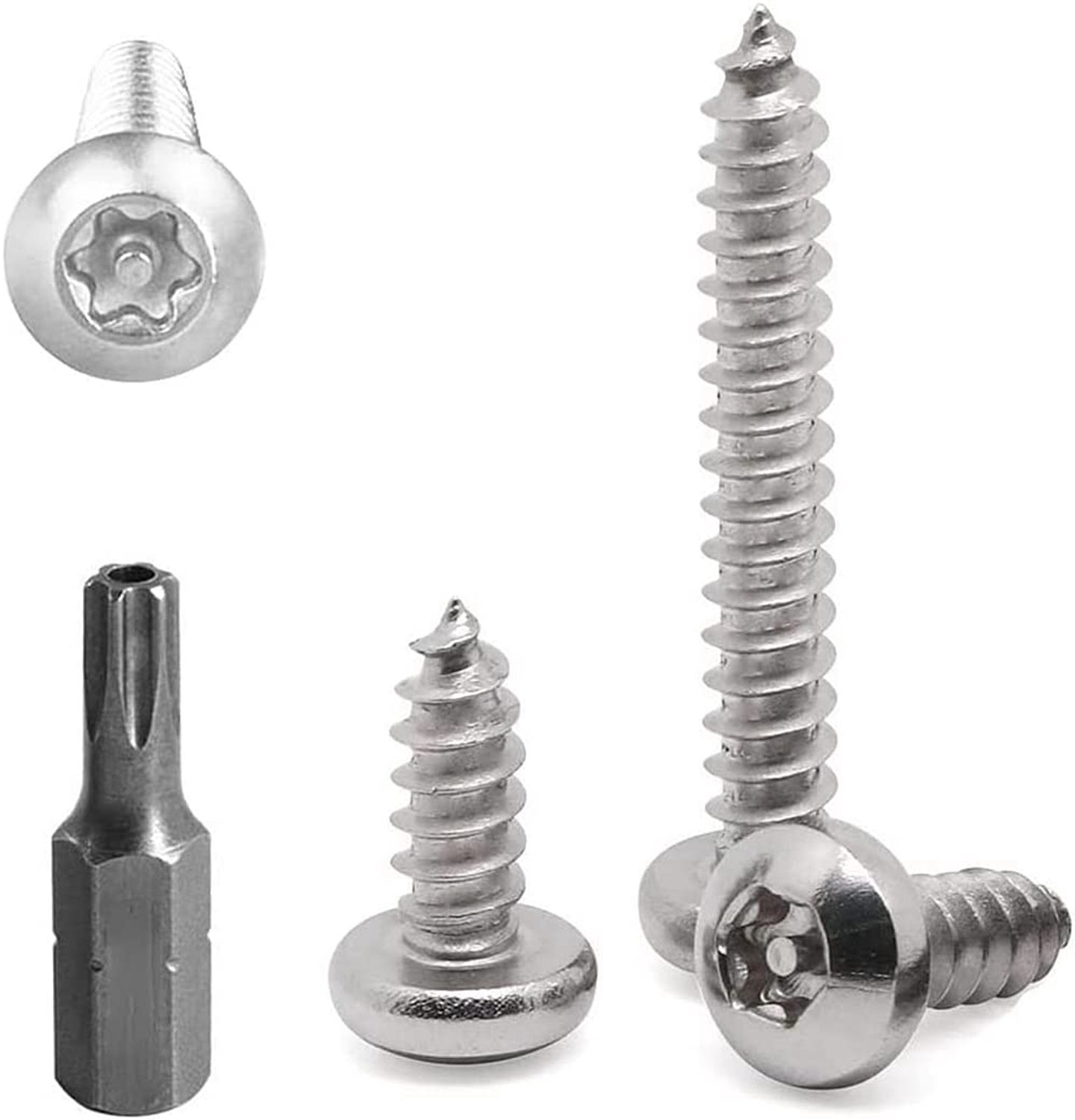 FarDeer Stainless Steel Anti-theft Screw M5 Stainless Steel Round Head Head Screws Screw Torx self tapping screws with - ShopVlot