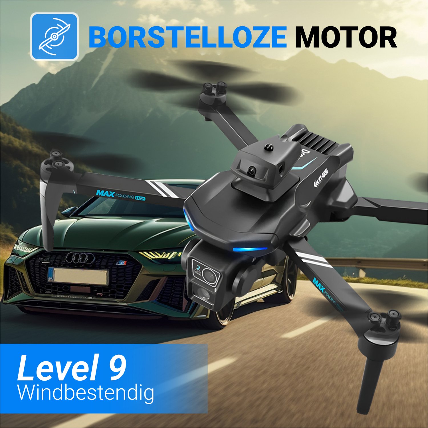 HAWX XT606 PRO Drone - Drone met 4K Camera - Mini drone - Voor Kinderen/Volwassenen - Drones - Tot 120 Minuten Vliegen - Incl. 3 Batterijen, Opbergtas, Landing Pad thumbnail 3