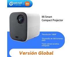 Xiaomi - Mi Smart Compact - Beamer - Projector Beamer - Mini Meamer - HDR 10 - FHD 1080p - DLP Automatische focus - met WiFi 5.0 - 500 ANSI Lumens - Android 11.0 - Wit